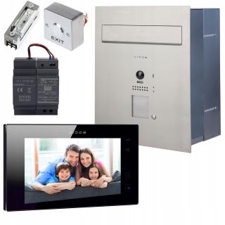 ZESTAW WIDEODOMOFONOWY VIDOS SKRZYNKA NA LISTY S1201A-SKP Z CZARNYM MONITOREM WEWNĘTRZNYM M1021B VIDOS DUO S1201A-SKP + M1021B