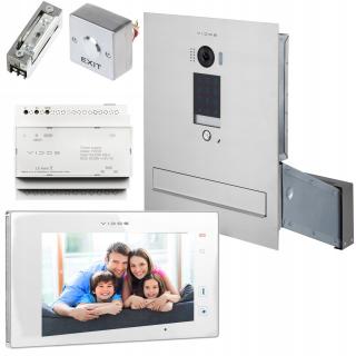 ZESTAW WIDEODOMOFONOWY VIDOS SKRZYNKA NA LISTY S1401D-SKM Z BIAŁYM MONITOREM WEWNĘTRZNYM M1021W VIDOS DUO S1401D-SKM + M1021W