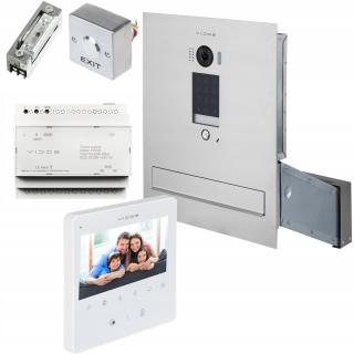 ZESTAW WIDEODOMOFONOWY VIDOS SKRZYNKA NA LISTY S1401D-SKM Z BIAŁYM MONITOREM WEWNĘTRZNYM M1022W VIDOS DUO S1401D-SKM + M1022W