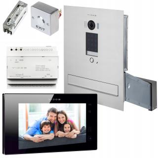 ZESTAW WIDEODOMOFONOWY VIDOS SKRZYNKA NA LISTY S1401D-SKM Z CZARNYM MONITOREM WEWNĘTRZNYM M1021B VIDOS DUO S1401D-SKM + M1021B