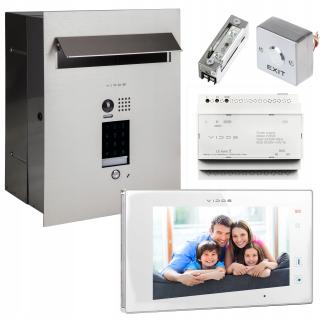 ZESTAW WIDEODOMOFONOWY VIDOS SKRZYNKA NA LISTY S1401D-SKP Z BIAŁYM MONITOREM WEWNĘTRZNYM M1021W VIDOS DUO S1401D-SKP + M1021W