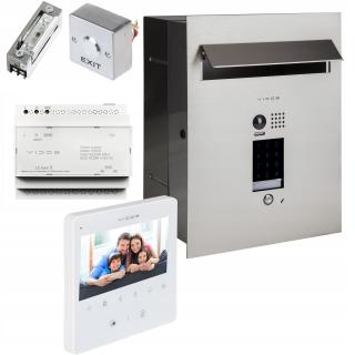 ZESTAW WIDEODOMOFONOWY VIDOS SKRZYNKA NA LISTY S1401D-SKP Z BIAŁYM MONITOREM WEWNĘTRZNYM M1022W VIDOS DUO S1401D-SKP + M1022W