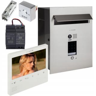 ZESTAW WIDEODOMOFONOWY VIDOS SKRZYNKA NA LISTY S1401D-SKP Z BIAŁYM MONITOREM WEWNĘTRZNYM M1023W VIDOS DUO S1401D-SKP + M1023W