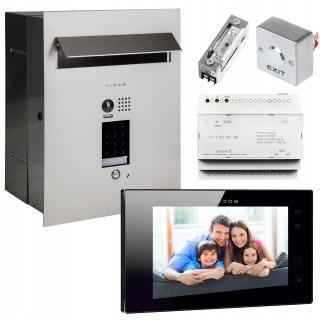 ZESTAW WIDEODOMOFONOWY VIDOS SKRZYNKA NA LISTY S1401D-SKP Z CZARNYM MONITOREM WEWNĘTRZNYM M1021B VIDOS DUO S1401D-SKP + M1021B