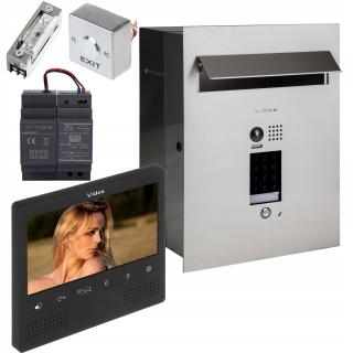 ZESTAW WIDEODOMOFONOWY VIDOS SKRZYNKA NA LISTY S1401D-SKP Z CZARNYM MONITOREM WEWNĘTRZNYM M1023B VIDOS DUO S1401D-SKP + M1023B