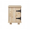 Stolik nocny Natural wood z drewna litego Meble Doktór  - Kolor - Sosna naturalna lakierowana , Drzwiczki otwierane na stronę  - Lewą