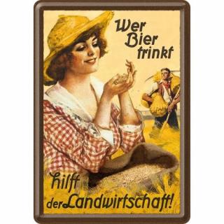 10259 Pocztówka 14x10 cm Wer Bier trinkt
