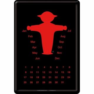16592 Metalowy Kalendarz Ampelmann rot