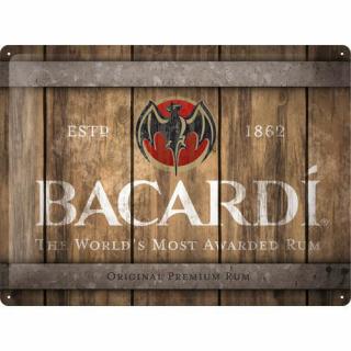 23289 Plakat 30x40 Bacardi Wood Logo Bar