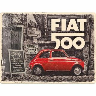 23295 Plakat 30x40 Fiat 500 Red Car