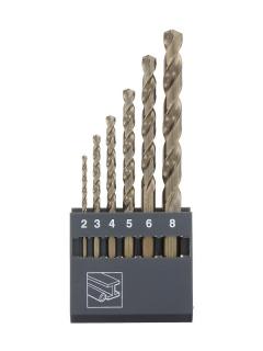 ZESTAW WIERTEŁ DO METALU HSS-Co  2 -8 mm ABRABORO 6 sztuk