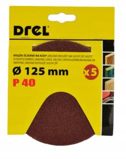 Drel KRĄŻKI ŚCIERNE NA RZEP 125 MM P40 CON-RPZ-1304 5 szt.