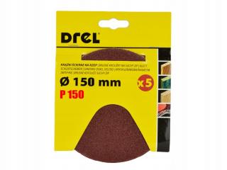 Drel KRĄŻKI ŚCIERNE NA RZEP 150 MM P150 CON-RPZ-1515 5 szt.