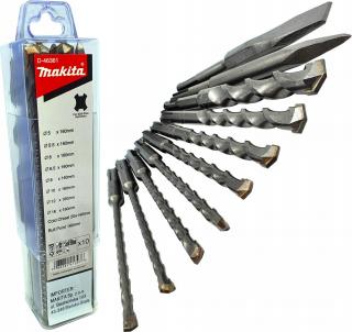 MAKITA D-46361 ZESTAW DŁUT I WIERTEŁ SDS+ 10sztuk w etui pakiet