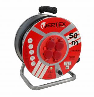 Przedłużacz bębnowy Vertex 50m PB50METAL 3x2,5mm 50m 3000W