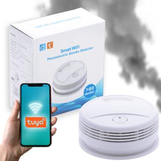 LEDtechnics Bezprzewodowy Inteligentny Detektor Czujnik Dymu Alarm WiFi Tuya SmartLife |  T003