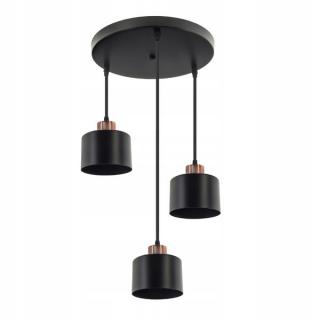 LEDtechnics Lampa 3xE27 black copper |  LW006