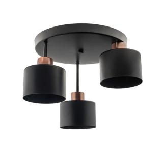 LEDtechnics Lampa sufitowa 3xE27 black copper |  LW016