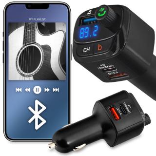 LEDtechnics Transmiter samochodowy Bluetooth FM MP3 szybka ładowarka  |  0169