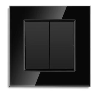 LEDtechnics Włącznik światła podwójny czarny |  9689