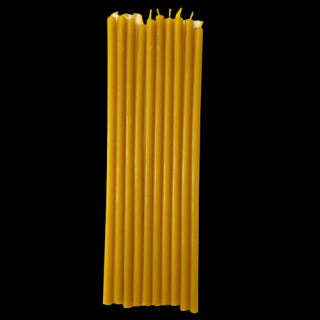 Świeca cerkiewna z wosku pszczelego 17x0,5cm - żółta (kolor naturalny) 10 sztuk
