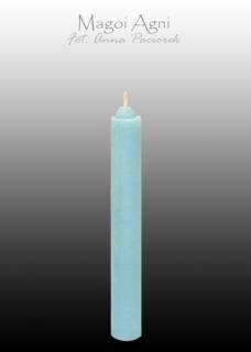 Świeca z wosku 9x1,2cm - błękitna (5 sztuk)