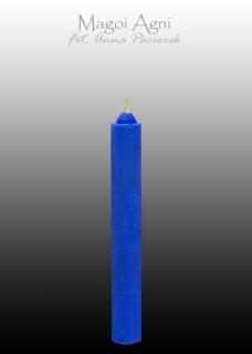 Świeca z wosku 9x1,2cm - niebieska