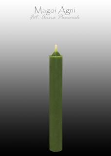 Świeca z wosku 9x1,2cm - zielona (5 sztuk)