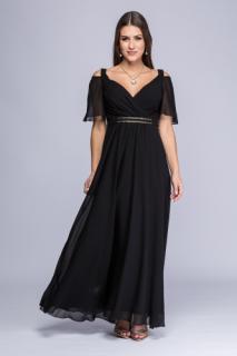 Sukienka czarna żorżeta maxi Gella