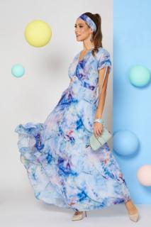 Sukienka plisowana Melody niebieskie wzory