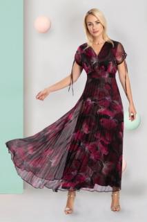Sukienka plisowana Melody wiśniowo-czarne wzory