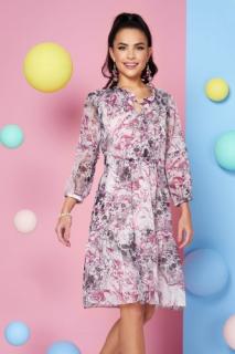 Sukienka szyfonowa różowe wzorki Murano