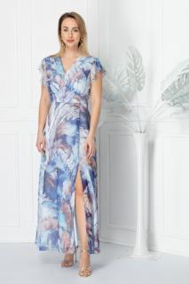Sukienka zwiewna maxi niebieskie akwarele Malwina