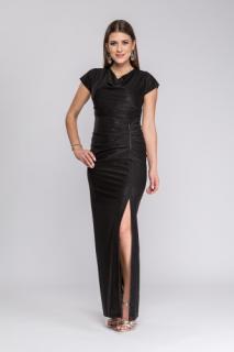 Suknia czarno--srebrzysta dzianina maxi Loren