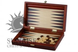 BACKGAMMON - TRYKTRAK drewniany BACKGAMMON - mały kompet do gry w Backgammon (Tryktrak)