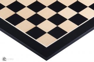 Deska szachowa nr 4 (bez opisu) hebanizowana (intarsja) Szachownica drewniana bez opisu czarna pole 40mm