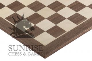 Deska szachowa nr 5+ (bez opisu) orzech/klon (intarsja) Szachownica bez opisu drewniana orzech pole 55mm