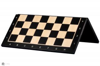 Deska szachowa składana nr 6 (z opisem) hebanizowana (intarsja) Szachownica drewniana składana z opisem czarna pole 58mm