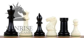 Figury szachowe Exclusive Staunton nr 6, białe/czarne, dociążane metalem (król 95 mm) Obciążane plastikowe figury szachowe w rozmiarze 6 o wysokości Króla 95mm