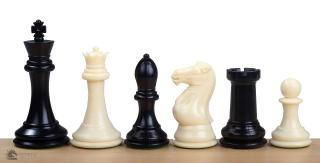 Figury szachowe Exclusive Staunton nr 7, białe/czarne, dociążane metalem (król 104 mm) Obciążane plastikowe figury szachowe o wysokości Króla 104 mm w woreczku foliowym