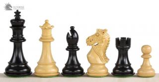 Figury szachowe King's Bridal Hebanizowane 3,75 cala Rzeźbione Drewniane