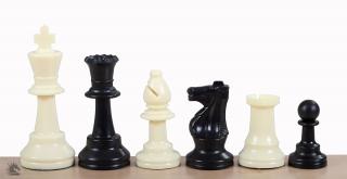 Figury szachowe Staunton nr 6, białe/czarne, dociążane metalem (król 96 mm) Obciążane plastikowe figury szachowe o wysokości Króla 96 mm w woreczku foliowym