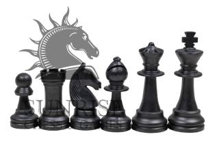 Figury szachowe Staunton nr 6, kremowo-czarne (król 96 mm) Figury plastikowe Staunton nr 6 w kolorze kremowo-czarnym