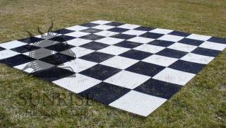 Szachownica plastikowa do szachów oraz warcabów plenerowych / ogrodowych (pole 36 cm) Plastikowa składana szachownica do szachów ogrodowych