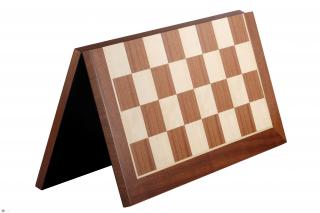 Szachownica składana nr 5 (bez opisu) mahoń/klon (intarsja) Deska szachowa drewniana składana (bez oznaczeń) mahoń pole 50mm