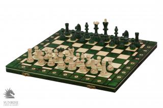 SZACHY SENATOR New Line kolor zielony Chess set/szachy drewniane