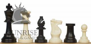 Szkolny zestaw szachowy Zielony - ciężki (figury plastikowe dociążane + szachownica zwijana)