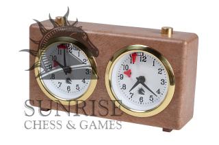 Zegar plastikowy CLASSIC mały, brązowy Zegar szachowy mechaniczny w obudowie plastikowej, kolor brązowy