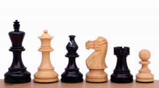Zestaw szachowy - Szachownica paduk / klon (pole 40mm) + figury American Classic 3"