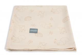 Bambusowa Chusta / Otulacz Vintage Animals Cream - 3w1 | Sleepee